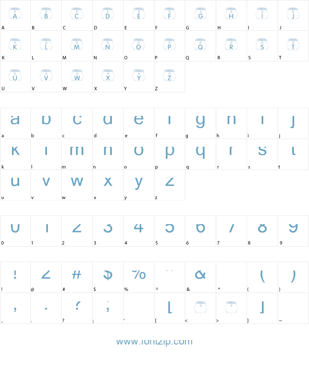 KR Pot O' Gold Font Character